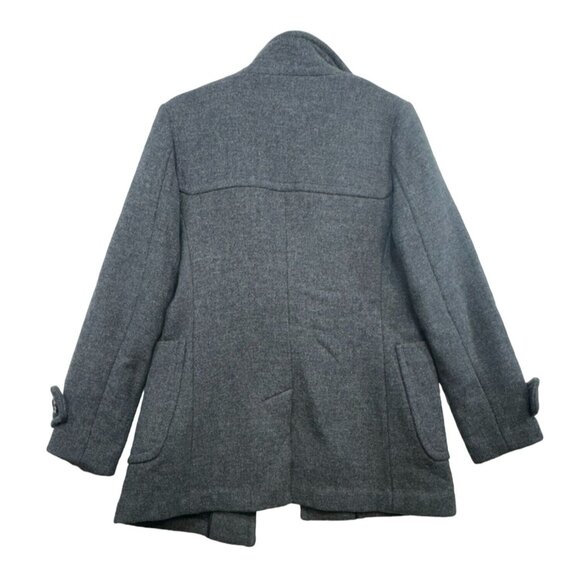 Banana Republic Womens Wool Blend Toggle Coat XS Gray Cross Zipper - Picture 8 of 10